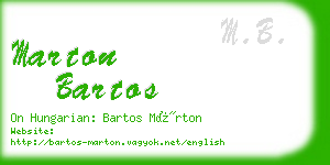 marton bartos business card